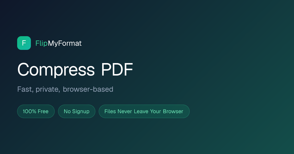 Compress PDF Online Free to 100 KB or Any Size | FlipMyFormat